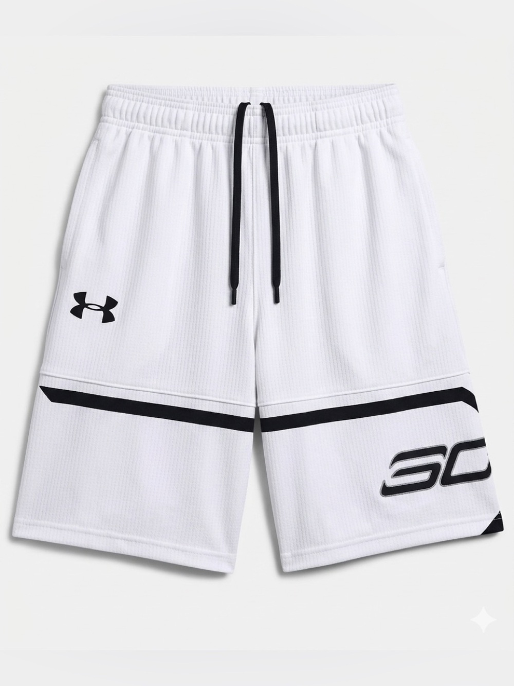 Under Armour SC Youth Boy Medium 10/12 Years Basketball Shorts White Black